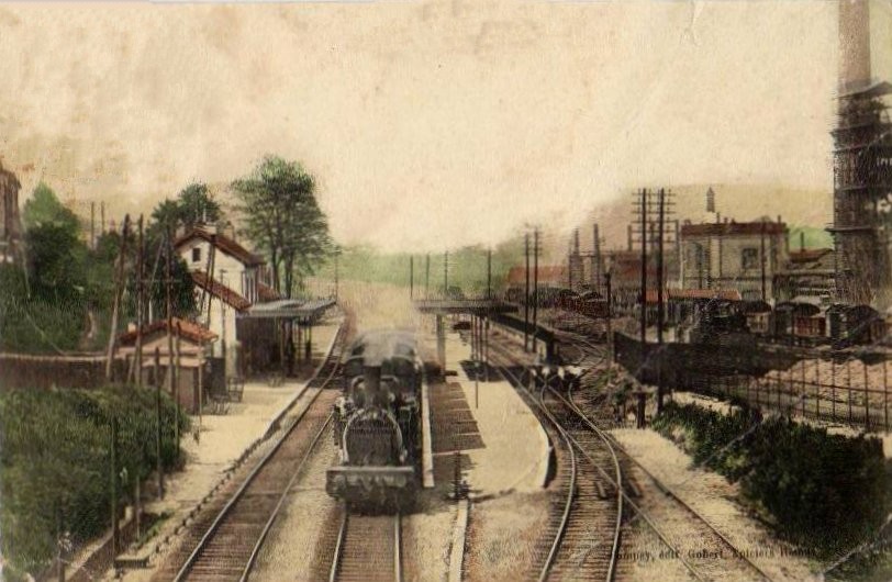 La gare au début des années 1900 (photographie couleur: édition Gobert)